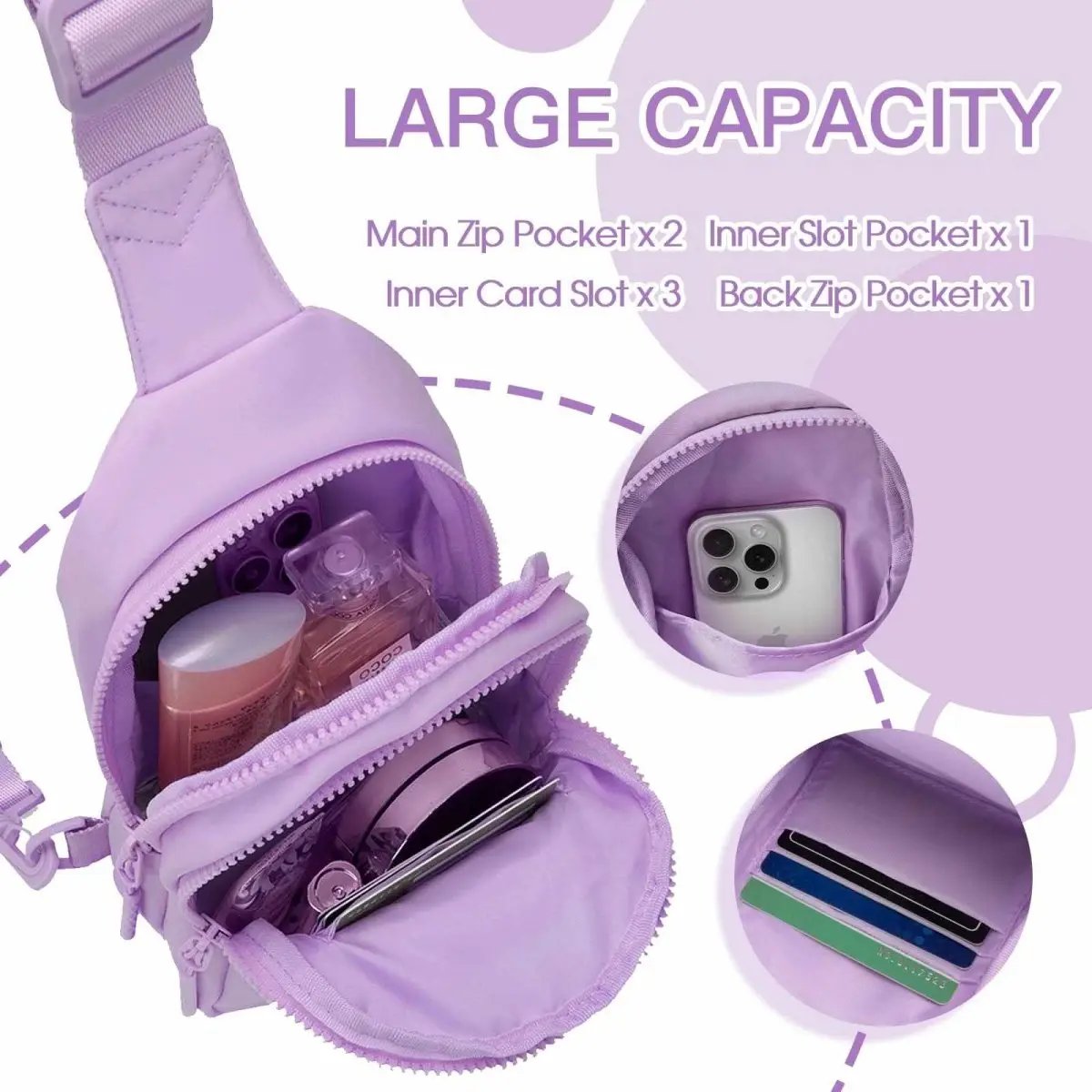 Small Initial Sling Bag Crossbody Bag Fanny Pack for Girls Women Cute Chest Bag Cross Body Bag Personalized Gift - Love Salve